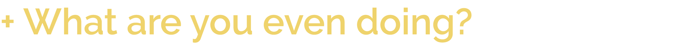 + What are you even doing 